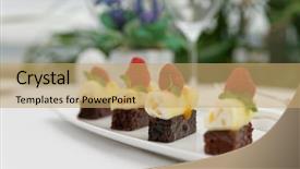  Presentation with cream - Colorful slides enhanced with appatiser - creative appetiser with cream cheese backdrop and a  colored foreground