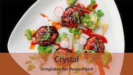  Presentation with appetizer - Presentation theme featuring appatiser - creative vegetable appetizer shot background and a red colored foreground