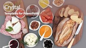  Presentation with fruit jam - Slide set with appatiser - picnic food still life background and a  colored foreground