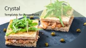  Presentation with salmon - Audience pleasing PPT theme consisting of appatiser - salmon tartare with ruccola backdrop and a soft green colored foreground