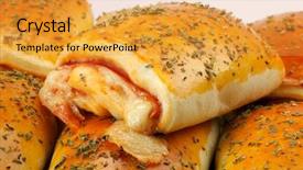  Presentation with snack - Slides having appatiser - traditional brazilian snack background and a gold colored foreground