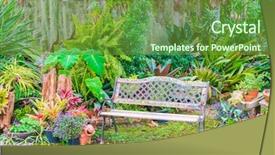  Presentation with flower and perfume - PPT layouts enhanced with appealing - landscaped of flower garden background and a tawny brown colored foreground
