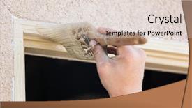  Presentation with paint brush - Beautiful slide deck featuring appealing - professional painter cutting backdrop and a soft green colored foreground