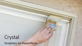  Presentation with paint brush - PPT layouts featuring appealing - professional painter cutting background and a mint green colored foreground