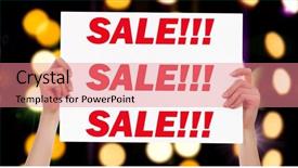  Presentation with green abstract bokeh lights - PPT layouts with appealing - sale female hands holding background and a coral colored foreground