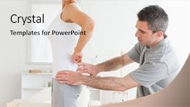  Presentation with appearance - Theme enhanced with physical appearance - chiropractor examining a charming woman's background and a lemonade colored foreground