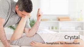  Presentation with appearance - PPT layouts featuring physical appearance - chiropractor stretching a customer's leg background and a lemonade colored foreground