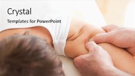  Presentation with appearance - Cool new presentation theme with physical appearance - man massaging a woman's shoulder backdrop and a white colored foreground