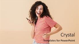  Presentation with happy music lovers - PPT theme with appearing - image of emotional happy excited background and a lemonade colored foreground