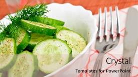  Presentation with salad - Amazing PPT layouts having appendix - fresh cucumber salad macro backdrop and a lemonade colored foreground