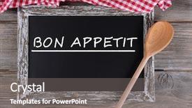  Presentation with chalkboard - Theme having appetite - bon appetit written on chalkboard background and a gray colored foreground