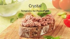  Presentation with pandemic bread - PPT layouts featuring appetizer - bread with creamy pate background and a blonde colored foreground