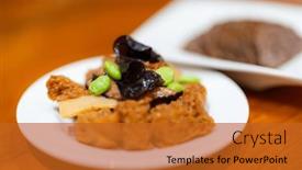  Presentation with appetizer - Slide set consisting of appetizer-braised-bread-dish-chinese background and a gold colored foreground