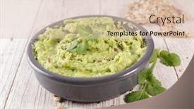  Presentation with cracker - Beautiful slide deck featuring appetizer-guacamole-with-cracker-bread backdrop and a lemonade colored foreground