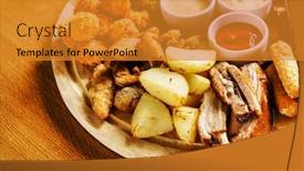  Presentation with appetizer - Colorful theme enhanced with appetizer-in-the-bar-top backdrop and a gold colored foreground