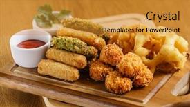  Presentation with appetizer - PPT theme featuring appetizer in the bar background and a gold colored foreground