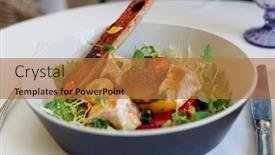  Presentation with foie - Cool new slide set with appetizer-of-fried-foie-gras backdrop and a red colored foreground