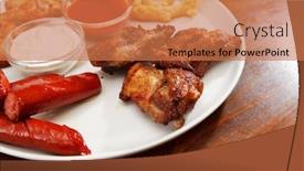  Presentation with sauces - Presentation theme enhanced with appetizer-plate-with-dipping-sauces background and a coral colored foreground
