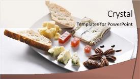  Presentation with appetizer - PPT layouts enhanced with appetizer-tray-with-selection background and a lemonade colored foreground