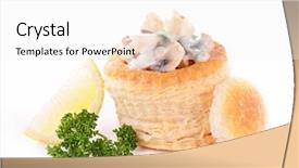  Presentation with soup appetizer and salad - Beautiful theme featuring appetizer vol au vent backdrop and a  colored foreground