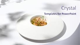  Presentation with food white - PPT theme with appetizer-with-roasted-sea-scallop background and a sky blue colored foreground