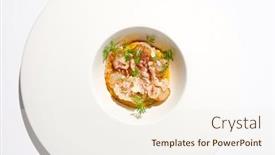 Presentation with food white - PPT layouts featuring appetizer-with-roasted-sea-scallop background and a  colored foreground
