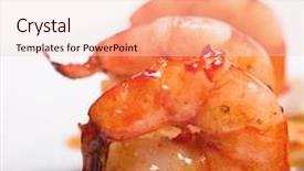  Presentation with appetizer - Colorful slide deck enhanced with appetizer with shrimps isolated on the white backdrop and a lemonade colored foreground