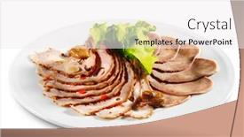  Presentation with appetizers - Audience pleasing PPT layouts consisting of appetizers-cold-cuts-of-beef backdrop and a white colored foreground