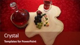  Presentation with appetizers - Slide deck enhanced with appetizers consisting of cheeses fruit background and a tawny brown colored foreground