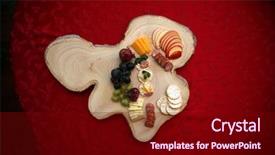  Presentation with appetizers - Beautiful slide deck featuring appetizers consisting of cheeses fruit backdrop and a wine colored foreground