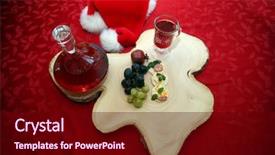  Presentation with cutting board - Beautiful PPT theme featuring appetizers consisting of cheeses fruit backdrop and a wine colored foreground