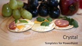  Presentation with appetizers - Amazing slides having appetizers consisting of cheeses fruit backdrop and a lemonade colored foreground