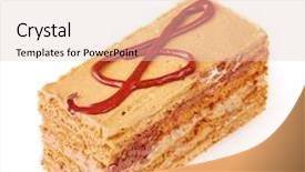  Presentation with treble clef - Audience pleasing theme consisting of appetizing cake with treble clef backdrop and a lemonade colored foreground