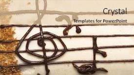  Presentation with treble clef - Beautiful presentation theme featuring appetizing cake with treble clef backdrop and a lemonade colored foreground