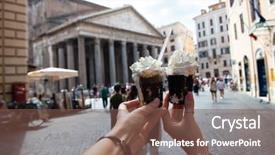  Presentation with dessert waffle ice cream and cake - Cool new presentation theme with appetizing coffee ice cream backdrop and a tawny brown colored foreground