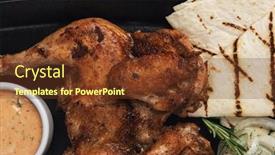  Presentation with grilled chicken - Beautiful theme featuring appetizing-grilled-juicy-chicken backdrop and a tawny brown colored foreground