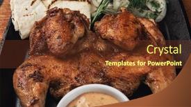 Presentation with grilled chicken - Colorful theme enhanced with appetizing-grilled-juicy-chicken backdrop and a tawny brown colored foreground