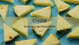  Presentation with pineapple - Slide deck consisting of appetizing ripe unpeeled pineapple triangle background and a yellow colored foreground
