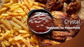  Presentation with dip - Cool new presentation theme with appetizing-roasted-chicken-wings backdrop and a tawny brown colored foreground