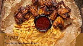  Presentation with dip - Beautiful presentation featuring appetizing-roasted-chicken-wings backdrop and a gold colored foreground