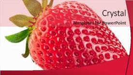  Presentation with strawberry - Audience pleasing PPT theme consisting of appetizing strawberry isolated on a white background backdrop and a red colored foreground
