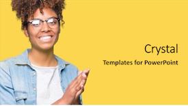  Presentation with knitting african american - Audience pleasing slide set consisting of applaud - beautiful young african american woman backdrop and a yellow colored foreground