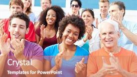  Presentation with nutrition and academic performance - Cool new theme with applauding at outdoor concert performance backdrop and a coral colored foreground