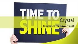  Presentation with time - Slides enhanced with applause winner - time to shine card isolated background and a yellow colored foreground