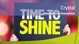  Presentation with zumba card bokeh - Amazing PPT layouts having applause winner - time to shine card backdrop and a ocean colored foreground