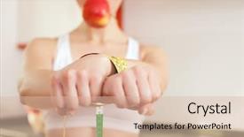  Presentation with handcuffed - PPT theme consisting of apple - symbol for eating disorder background and a lemonade colored foreground