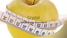  Presentation with tape measure - Cool new presentation theme with apple and a measure tape diet concept backdrop and a yellow colored foreground