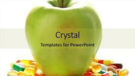  Presentation with colorful of antibiotics capsule pills - Presentation theme featuring apple and colorful pills isolated background and a  colored foreground