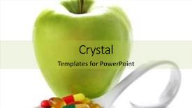  Presentation with pills - Beautiful presentation theme featuring apple and colorful pills isolated backdrop and a  colored foreground