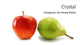  Presentation with apple pear - Theme with apples pears - apple and pear isolated background and a  colored foreground